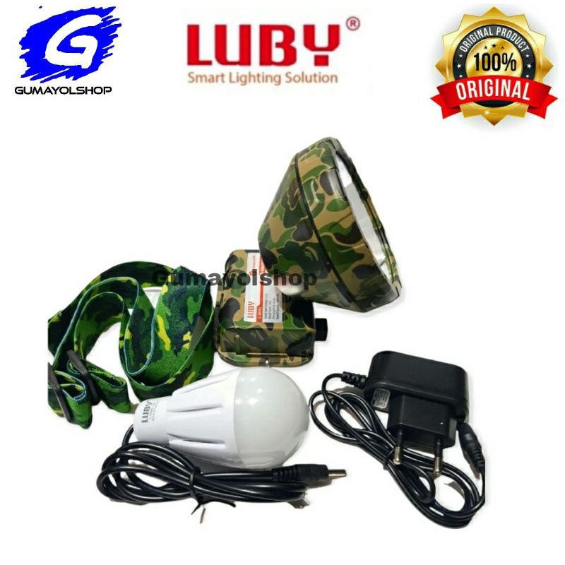 Senter Kepala LED 30W Luby L-2835L Bonus Bohlam 3W Luby LED Rechargeable Headlight 4800mAh LITHIUM Water Resistant