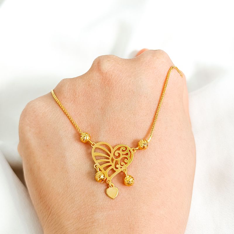 Terbaru kalung wanita model hati alta simpel stylish elegan emas asli