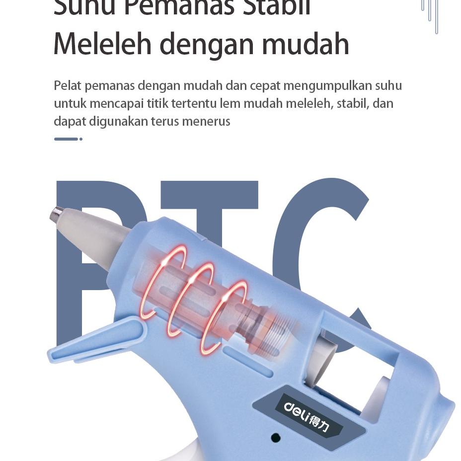 

KF166 Deli Hot Melt Glue Gun/Lem Tembak 20W Warna Biru/Pink Gratis 10 Lem DL39002X /Alat Perkakas fprr30