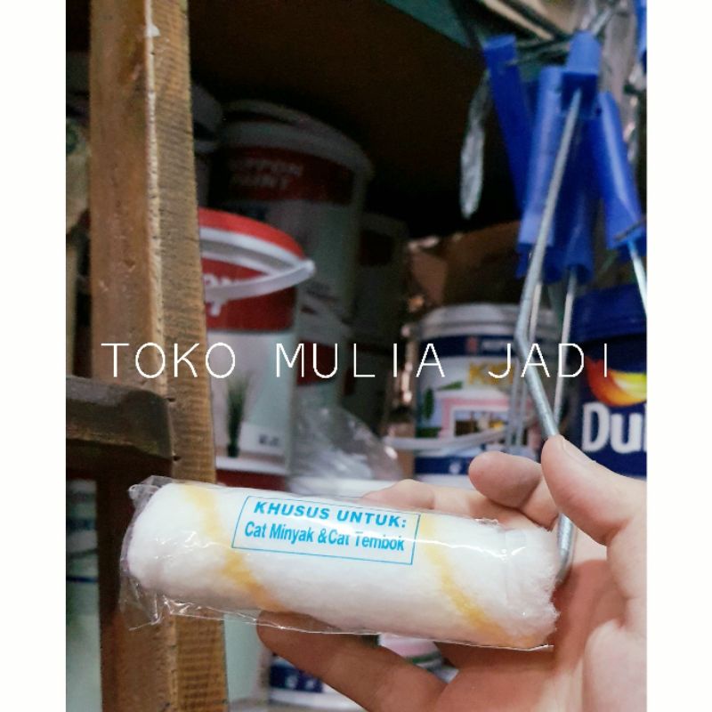 Kuas roll cat 4" kecil / rol roda roller coater kapal mini murah cat minyak kayu besi dinding tembok
