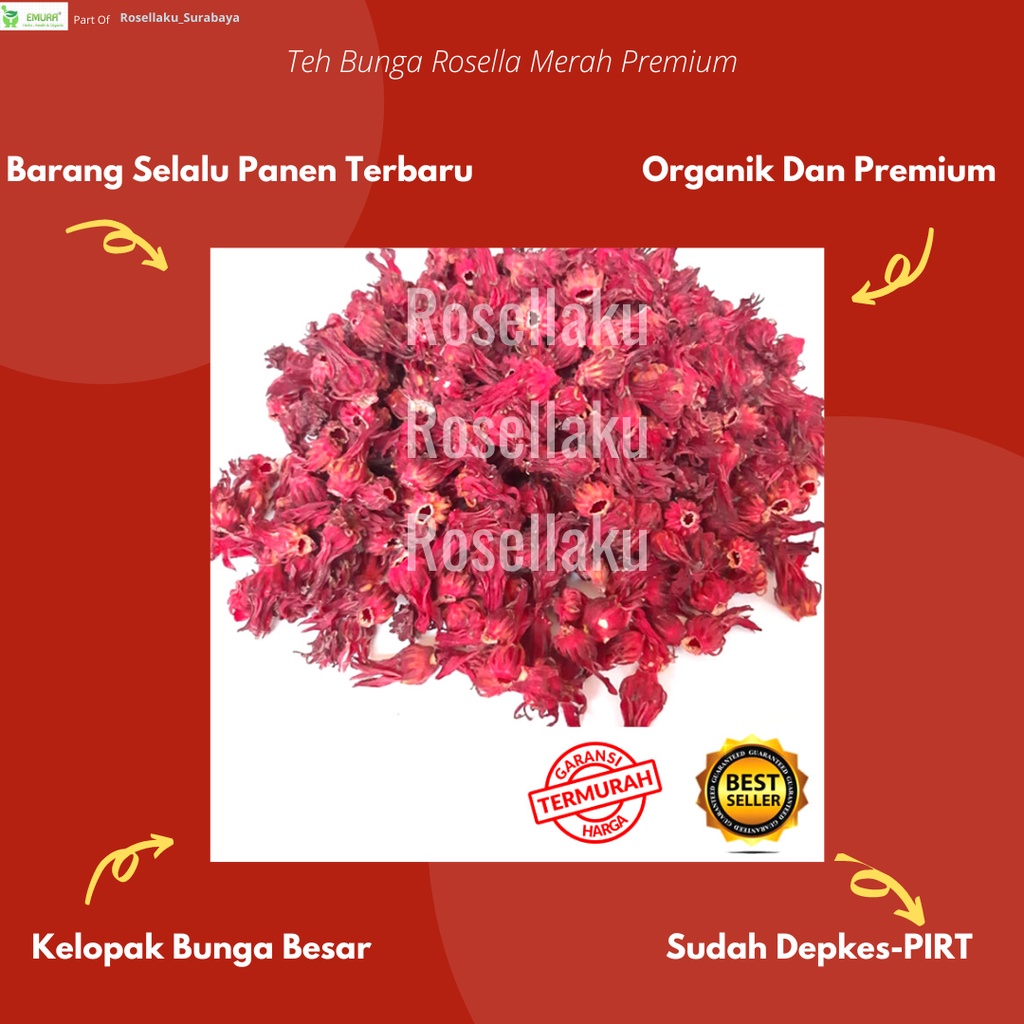 TEH ROSELA/TEH BUNGA ROSELA MERAH/OBAT KOLESTROL/OBAT DIABETES / Rosela merah/Hibicus tea/Obat Diet