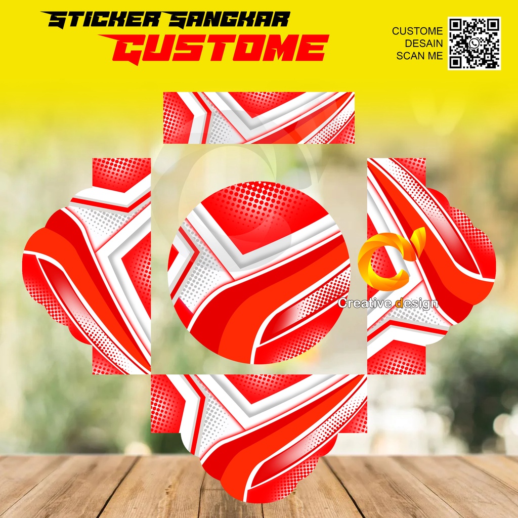 STICKER SANGKAR TEBOK PLECI RED AIRBRUSH