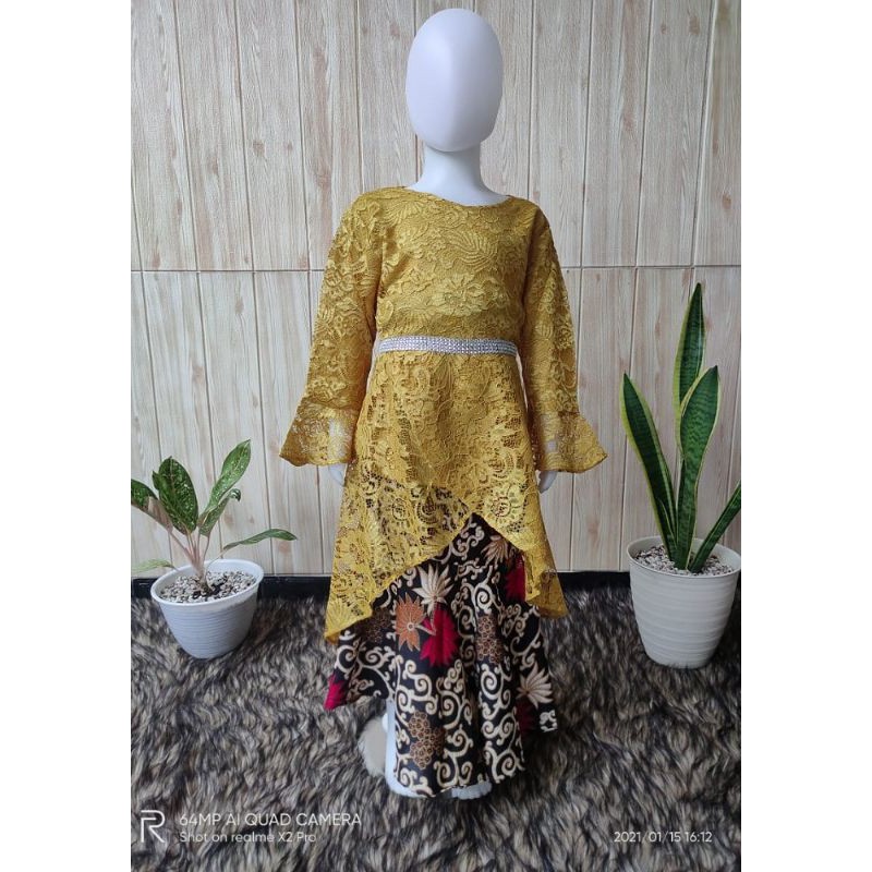 Setelan Kebaya Anak Tiara / Kebaya Anak / Kebaya Brukat / Kebaya Anak Modern / Kebaya / Kebaya Pesta