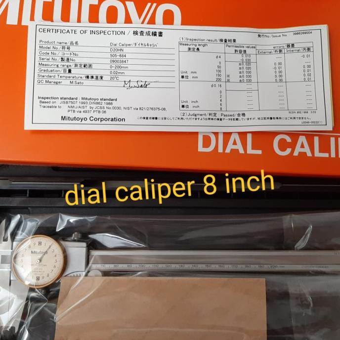 Sigmat Dial / Dial caliper 8 inch 505-684 Mitutoyo original