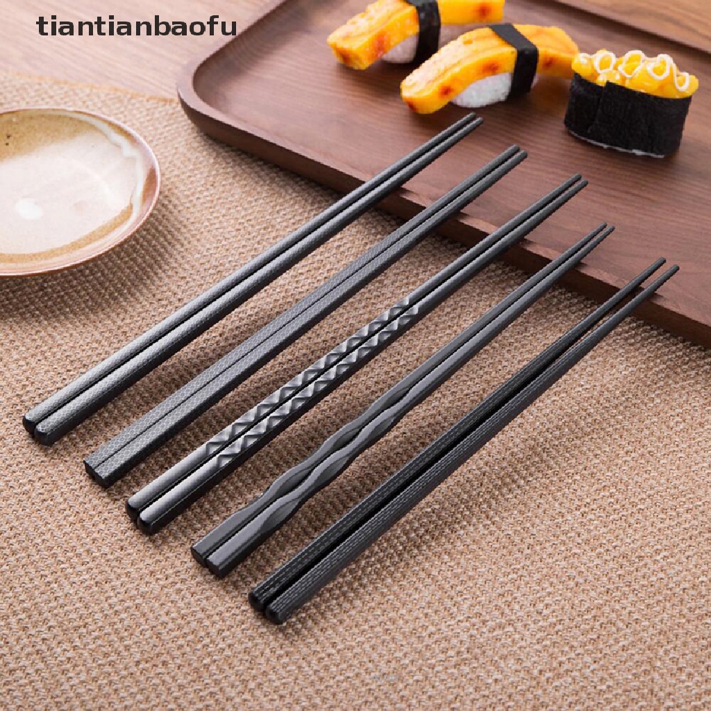 [tiantianbaofu] 1 Pair Japanese Chopsticks Alloy Non-Slip Sushi Chop Sticks Set Chinese Gift Boutique