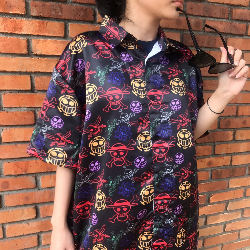 Kemeja OP Jolly Roger Anime Manga One Piece Premium Unisex