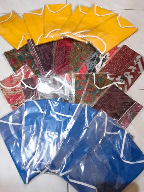 Masker kain earloop 2 lapis bisa dimasukin tissue ready stock siap kirim