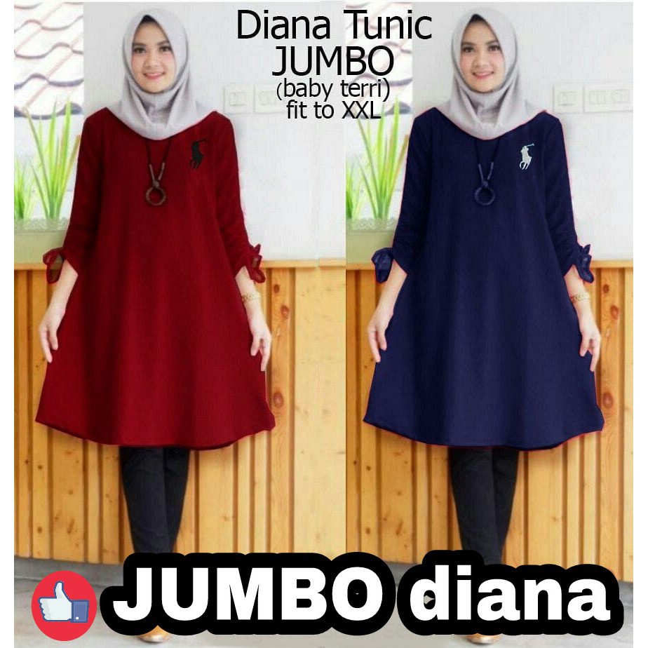 46478 JUMBO diana tunic baju tunik jumbo atasan muslim 46478 JUMBO diana tunic baju tunik jumbo atasan muslim