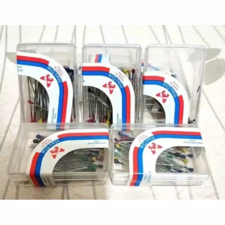 Jarum pentul mini hijab baju jahit kotak mika kecil murah baru makassar