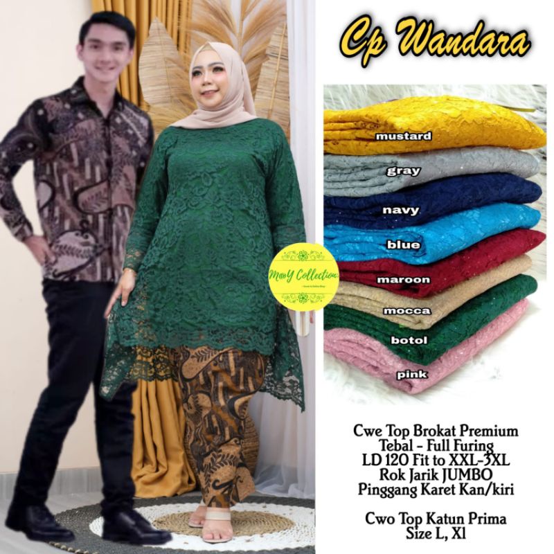 WANDARA COUPLE BY MAY||TOP BROKAT PREMIUM FULL FURING LD 120||TOP COWOK BATIK SIZE L XL