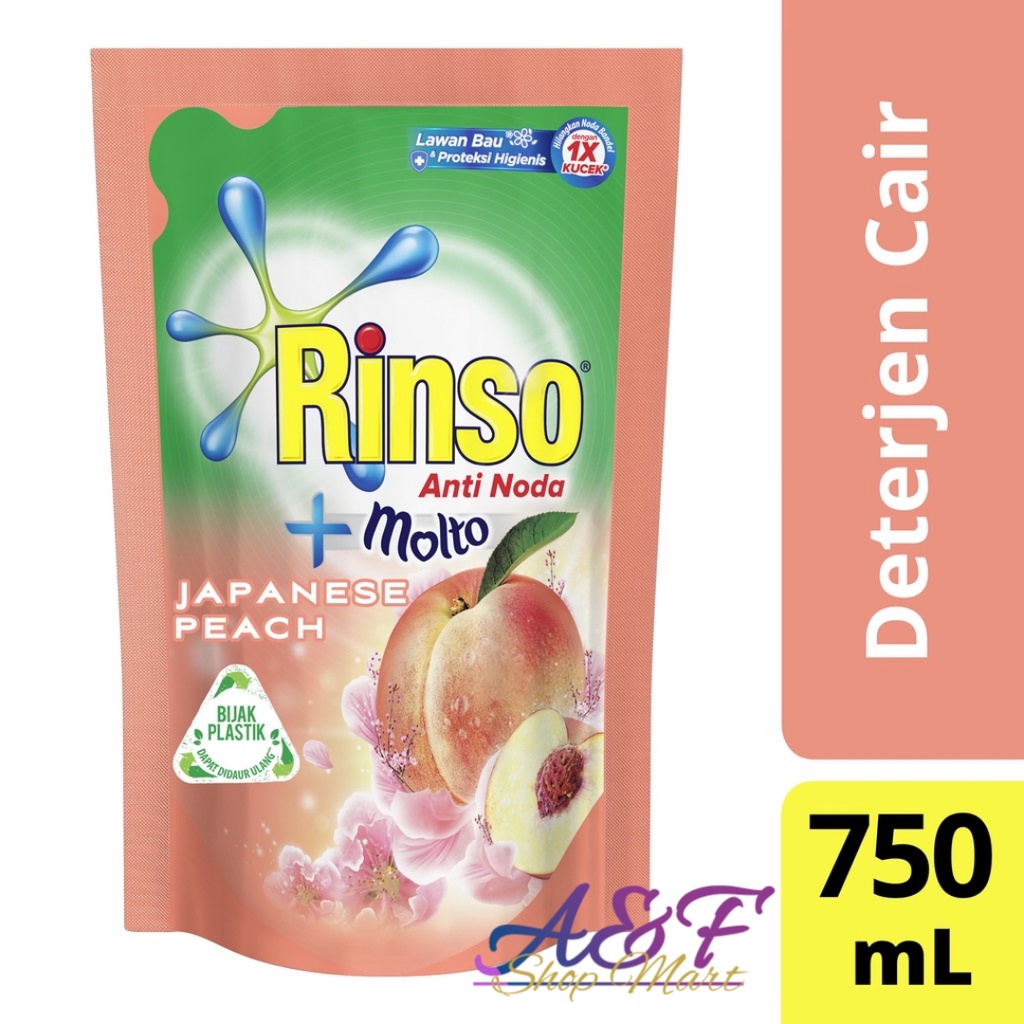 Rinso Molto Japanese Peach 750ml - Detergen Cair