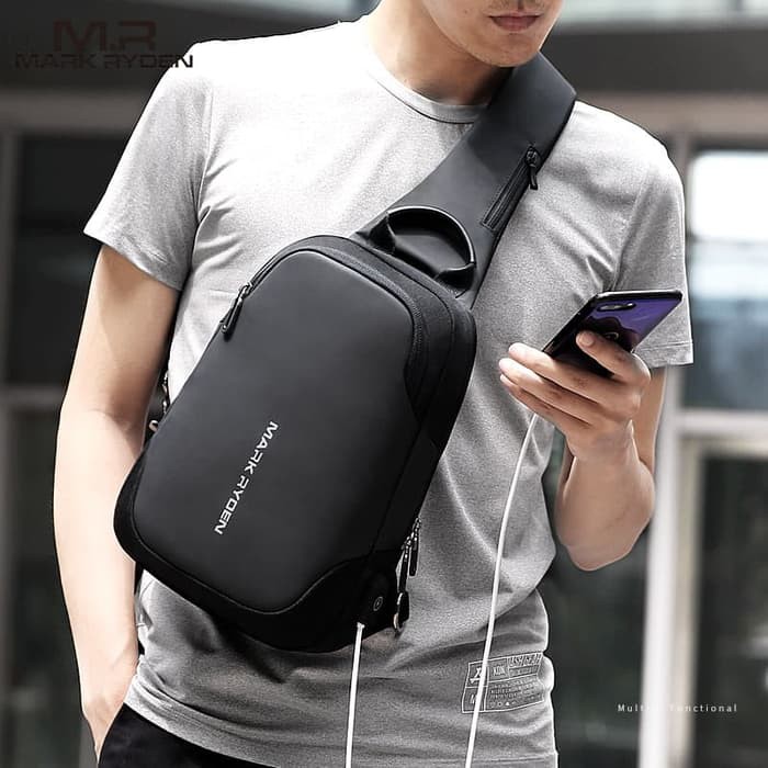 Tas Selempang MARK RYDEN MR7056 Original Ori Sling Bag Anti Maling USB Ipad 9.7