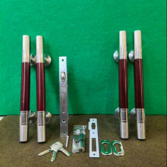 handle dua pintu kupu2 - handle pintu kaca - hendel pintu paket komplit bisa COD