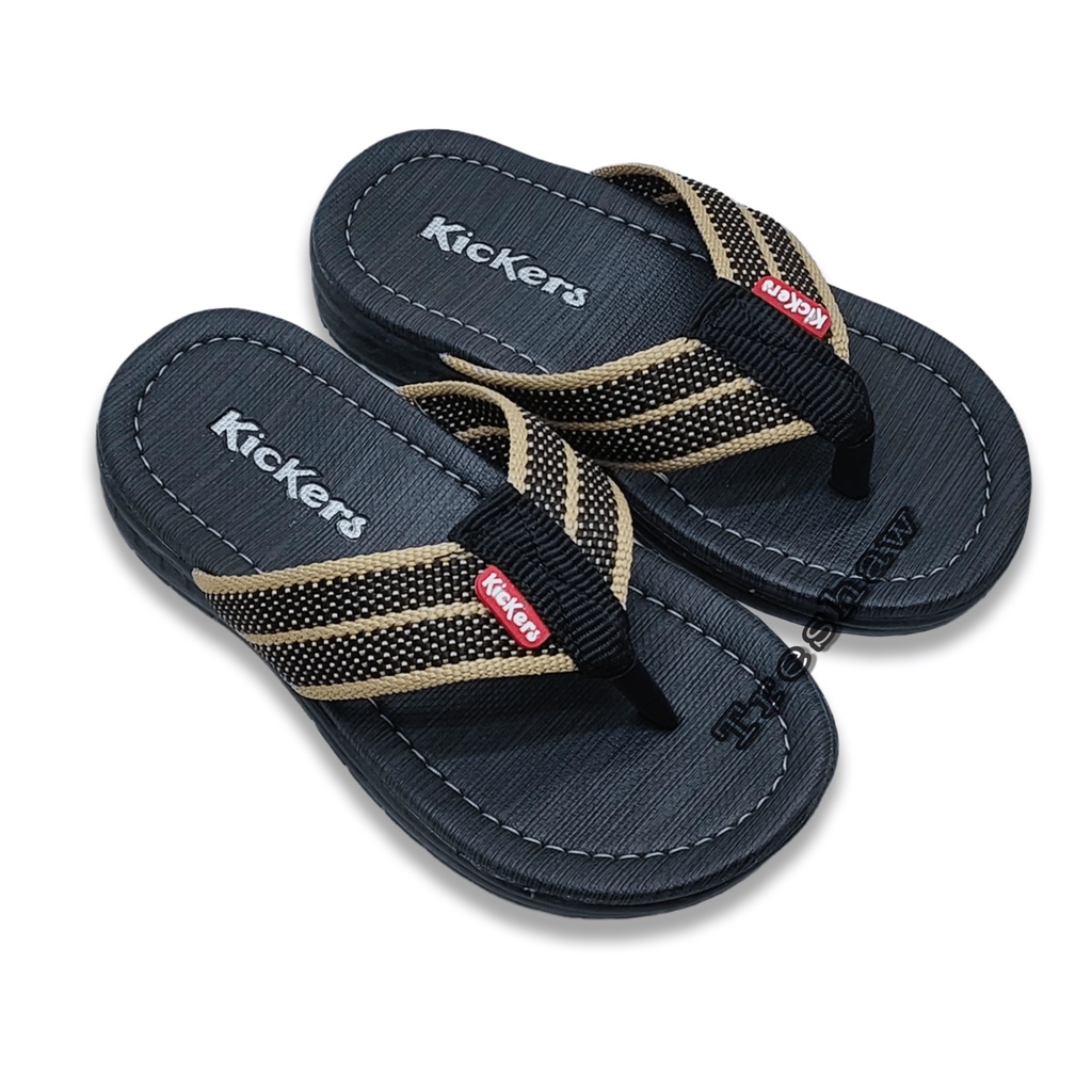 Sandal Jepit Anak Laki-laki Kickers Kulit Elastris Tali Webbing | Sandal Anak Modis