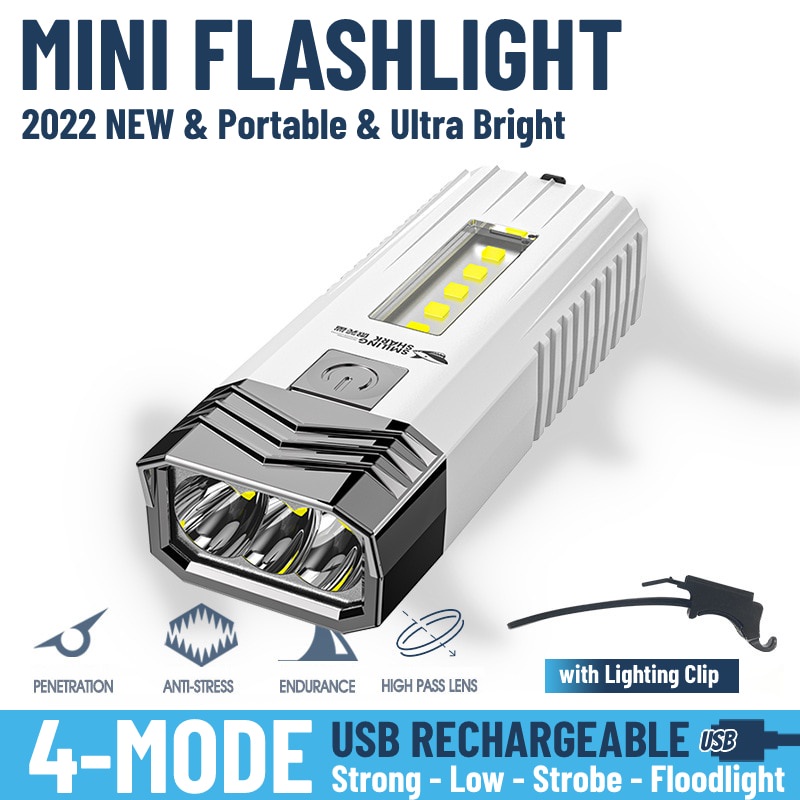 Smilling Shark SD-0701 Rechargeable LED Flash Light Torch Power