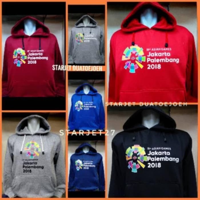 Jaket Hoodie Sweater Jumper Asian Games 2018 Printing Jakarta Obral