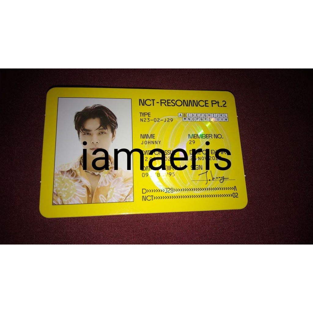 (BOOKED) ID card NCT Johnny Departure