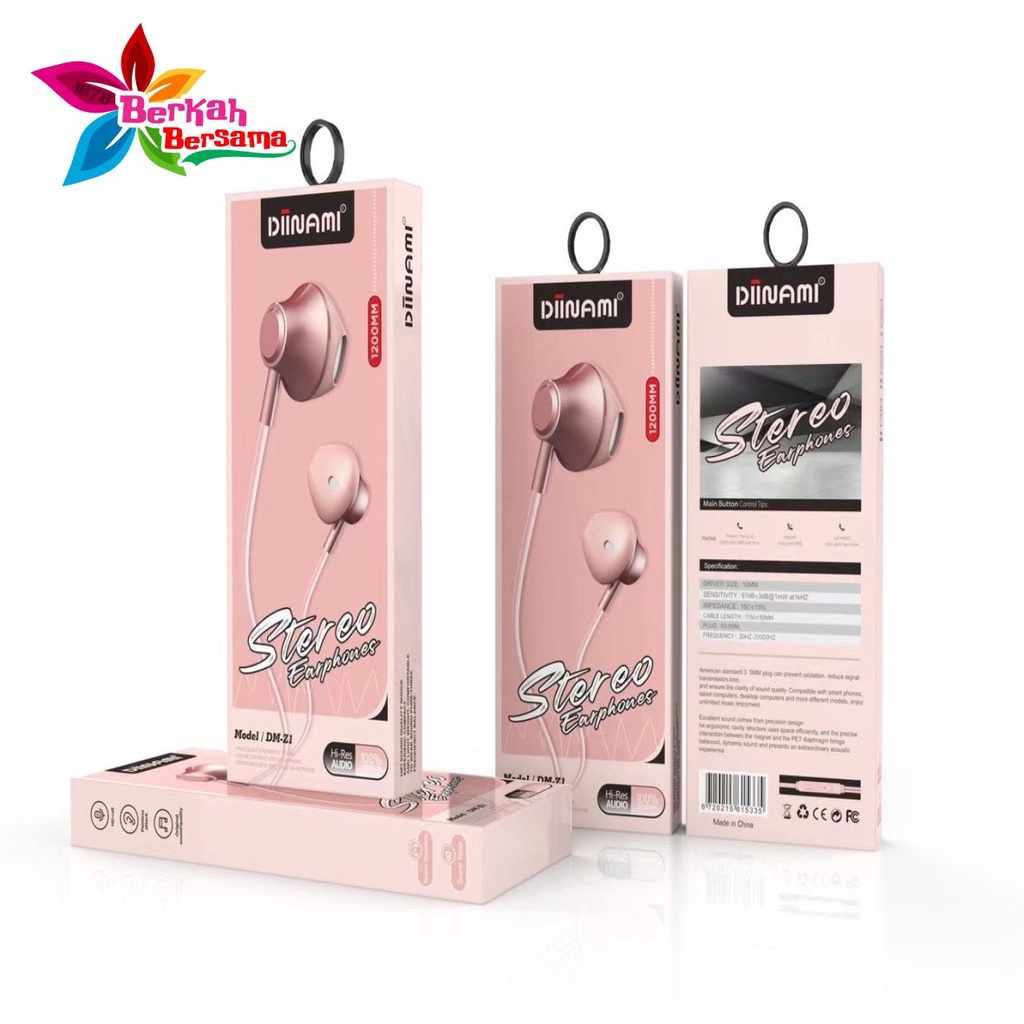 BM076 Headset earphone Hf macaron DIINAMI Z1 METAL super extra BASS for oppo Samsung vivo xiaomi BB5570