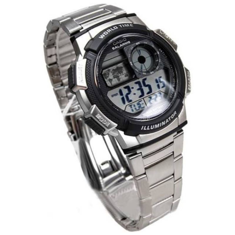 JAM TANGAN PRIA CASIO AE-1000WD-1A ORIGINAL - AE1000WD SILVER