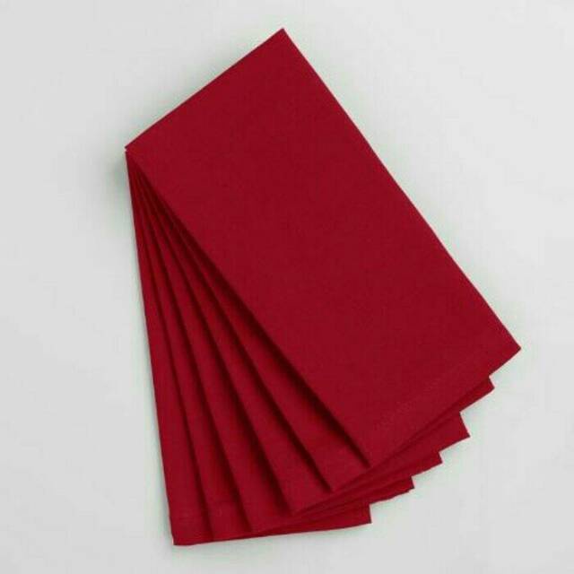 JUAL ✅Serbet/napkin serbet Serbet/napkin full cotton/damask merah polos napkin serbet makan full cot