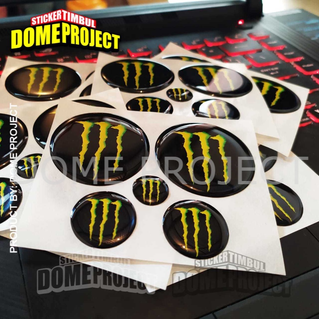 STIKER MOTOR TIMBUL EMBLEM LOGO MONSTER ENERGYY STICKER NMAX AEROX STIKER MOTOR NMAX 1 SET STIKER RESIN AESTHETIC