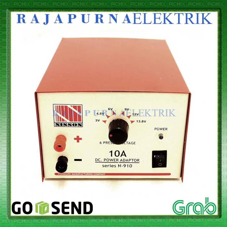 Adaptor 10A NISSON Power DC Adaptor Nisson 10 Ampere 3 4.5 6 9 12 13.8 V ORIGINAL