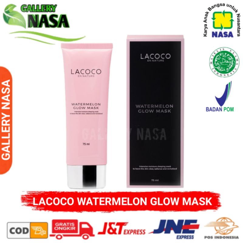 LACOCO EN NATURE WATERMELON GLOW MASK CREAM KRIM MASKER GLOWING WAJAH ORIGINAL