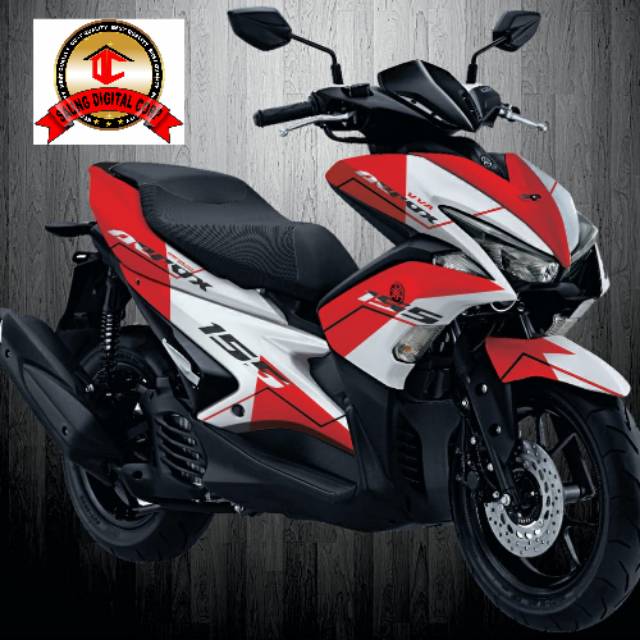 Sticker decal full body Yamaha aerox malasnya putih merah #900