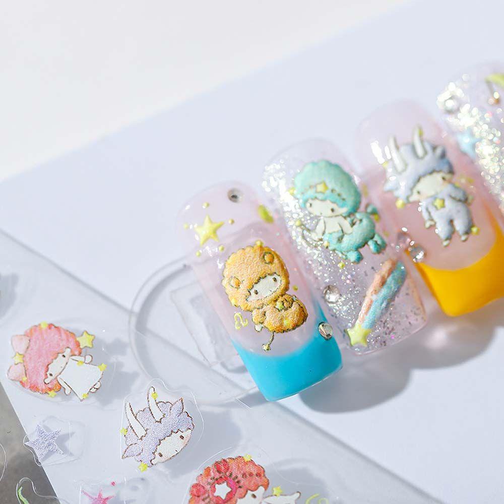 [Elegan] Kartun Stiker Kuku Kelinci Fashion Mickey Constellation Minnie Perekat Diri Nail Art Dekorasi