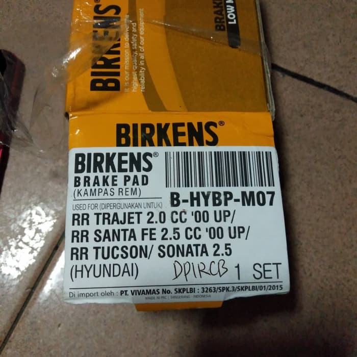 kampas rem belakang hyundai tucson / kampas rem belakang tucson