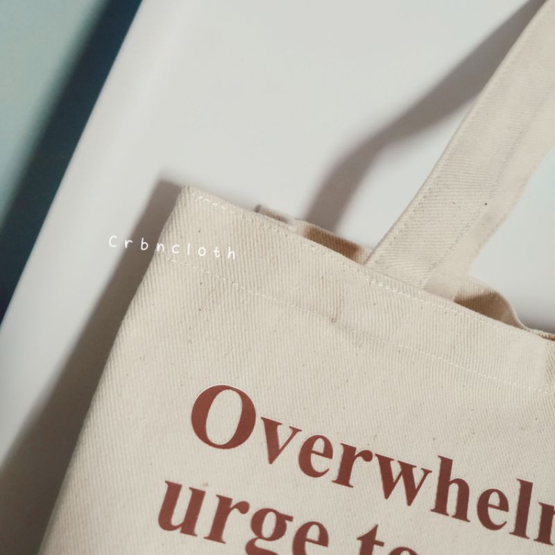 TOTEBAG KANVAS OVERWHELMING (crbn_cloth) Totebag quotes aesthetic