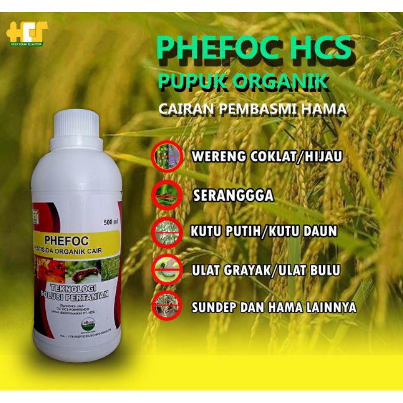 Pestisida Organik Cair Phefoc HCS obat hama tanaman Hias Pembasmi Hama Ulat Kutu Putih hama padi DLL