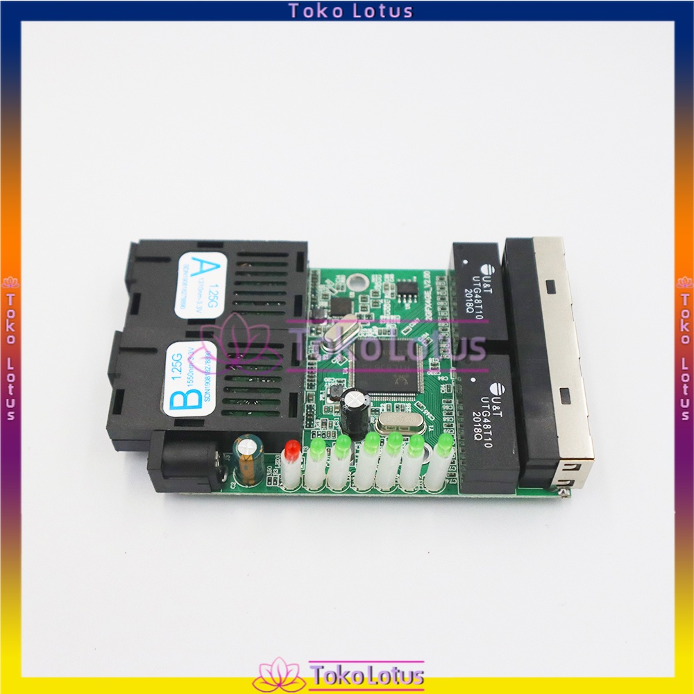 Fiber Optical Media Converter 2SC 4 RJ45 2F4E Ethernet PCBA board 10/100/1000M switch 4 RJ45 UTP 2 SC Gigabit [Bisa Bayar Ditempat]