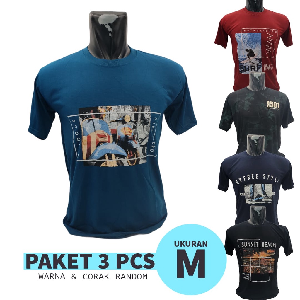 Baju Kaos Dewasa Unisex Paket 3 pcs KAOS T-SHIRT/ DISTRO PRIA WANITA BAJU KAOS/ Kaos Distro Pria Sablon / Baju Kaos Bahan Cotton/ Kaos Isi 3pcs