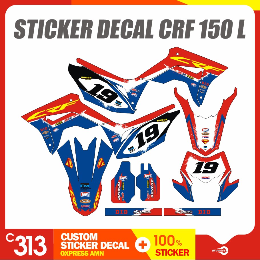 Stiker Striping Decal CRF 150 L Custom Sticker Motor  (20)