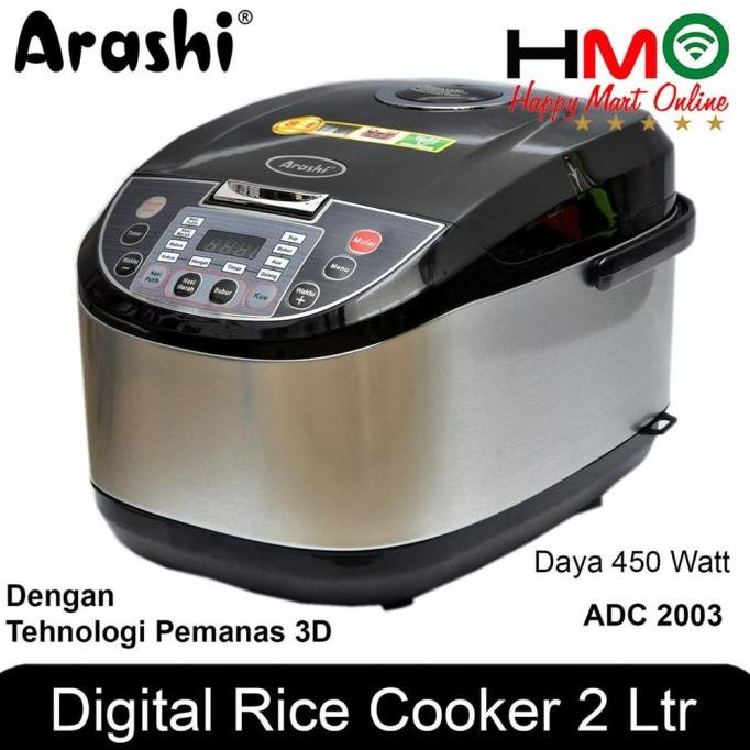 ] Arashi Digital Rice Cooker 2 Liter 3D Heating ADC 2003 Magic Com
