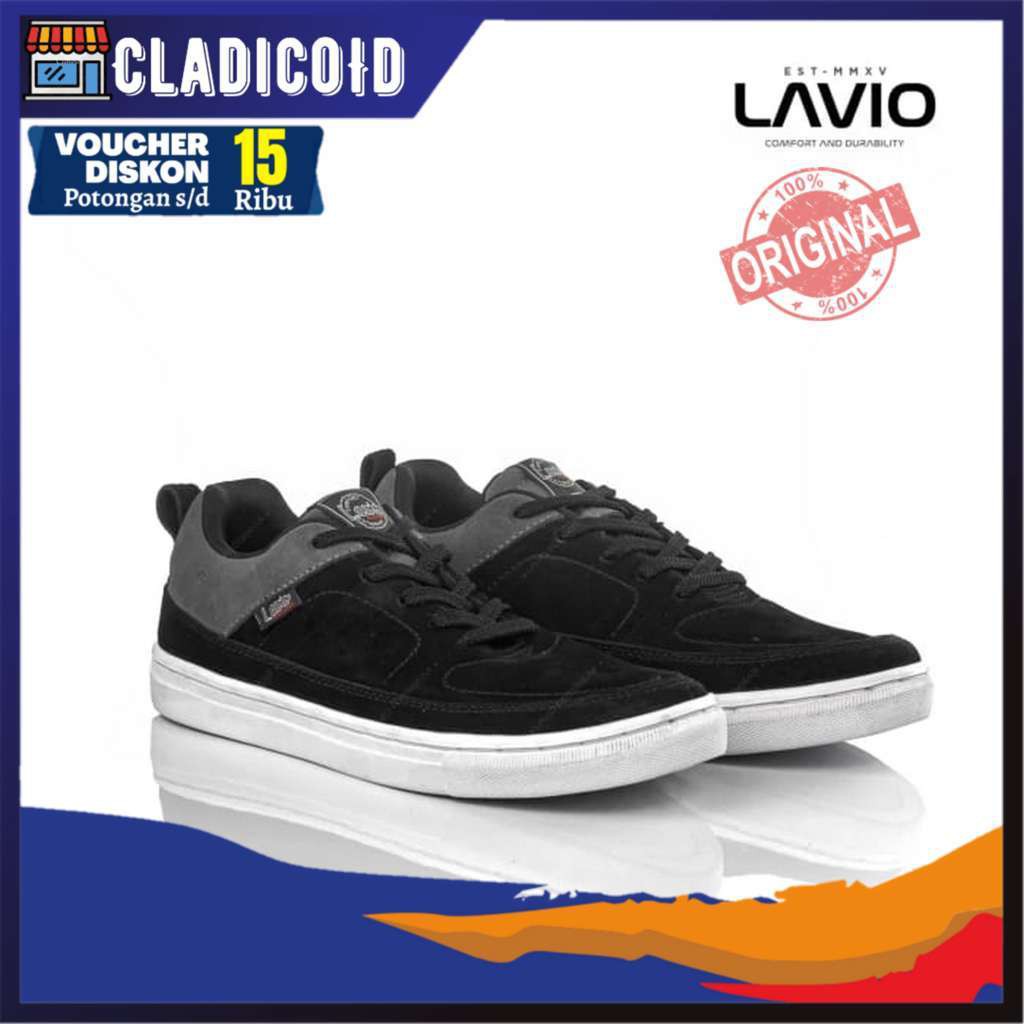 SEPATU SNEAKERS PRIA ORIGINAL BAHAN KULIT ASLI PREMIUM, SNEAKERS KEREN, SEKOLAH, KULIAH LAVIO VALLEY