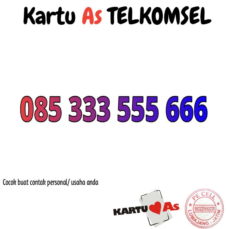 nomor cantik telkomsel prabayar 333 555 666