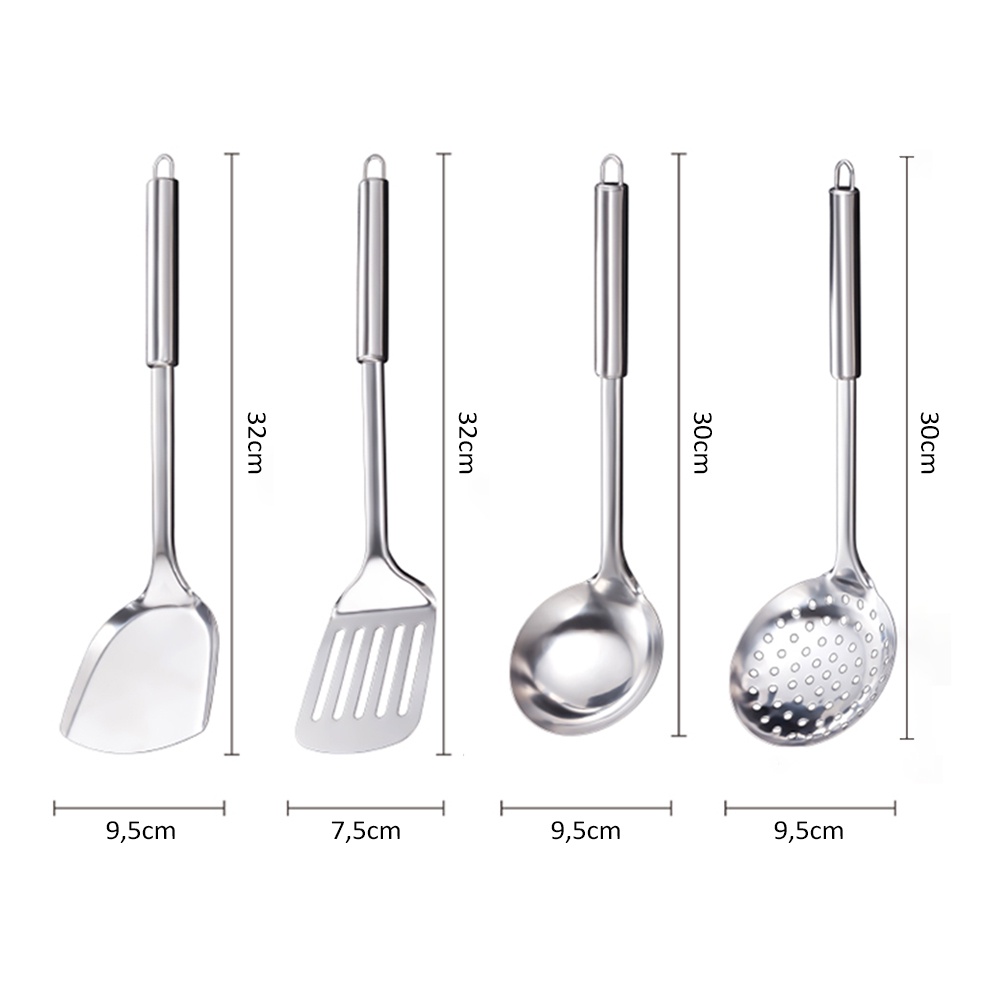 HOVELSHOP Spatula Set Stainless Sutil Centong Kuah Peralatan Masak Kitchen Tools Anti Karat