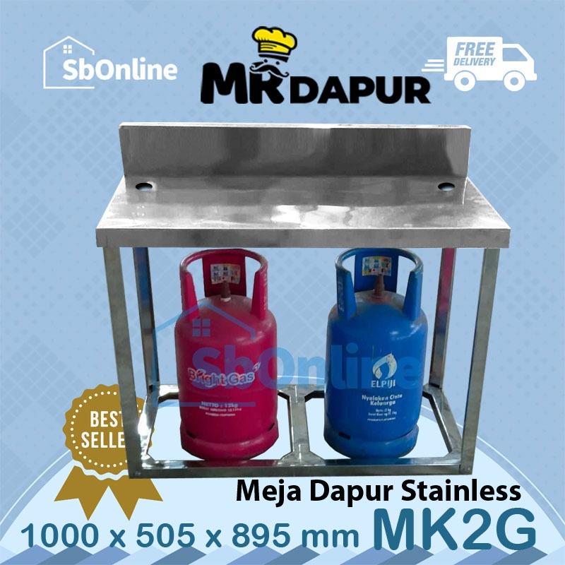 MEJA KOMPOR STAINLESS GAS LPG MR DAPUR MK2G