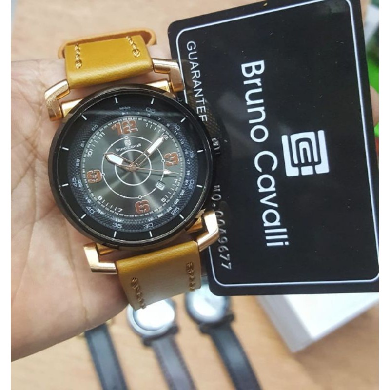 Jam Tangan Pria Bruno Cavalli Original Tali Kulit