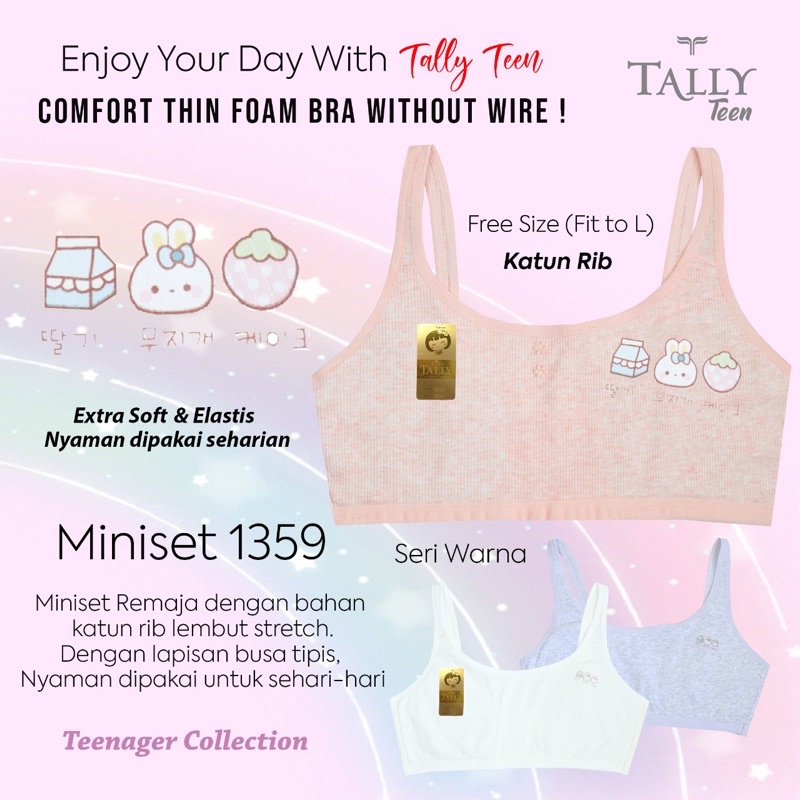 TALLY MINISET 1359 I TANPA BUSA | FREE SIZE I BAHAN KATUN