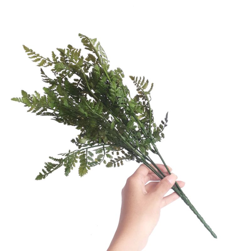 Daun Plastik Pakis Leatherleaf Fern Tanaman Paku AL25  Artifisial Dekorasi Bouquet Wedding