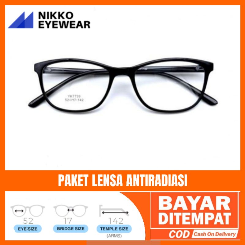 Frame Kacamata 7739 , Gratis Lensa Minus, Kacamata Antiradiasi,