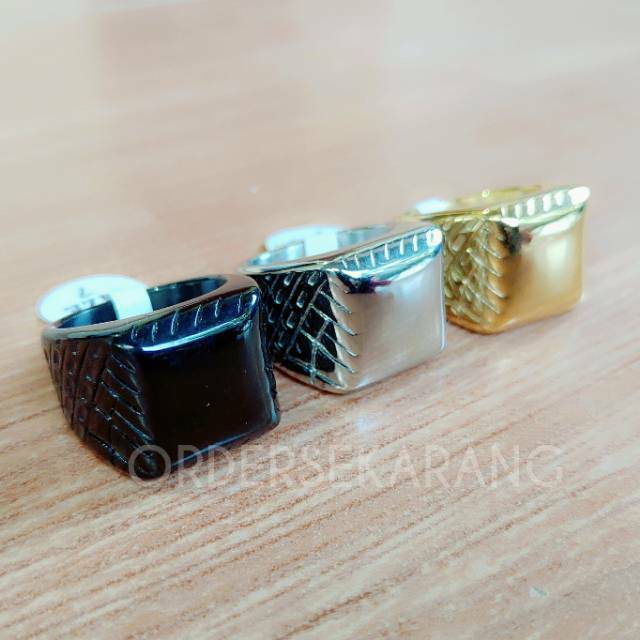 Cincin titanium VIRTUAL aksesoris fashion pria dan wanita