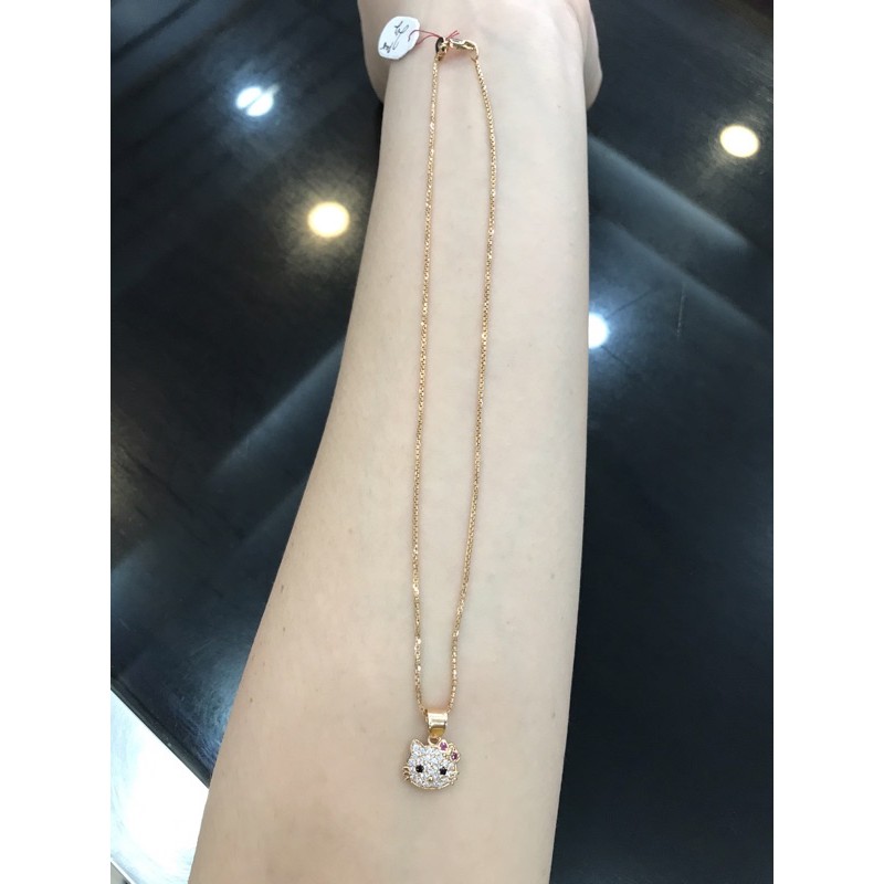 Kalung anak italy + liontin hello kitty emas asli kadar 375