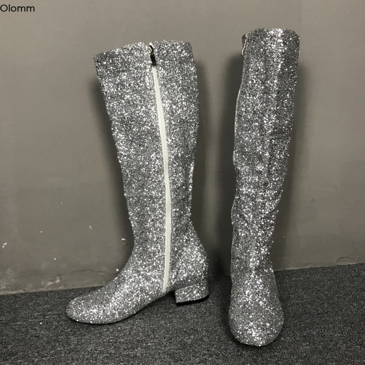 knee high sparkle boots