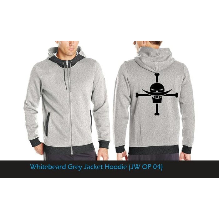 JAKET ANIME | WHITEBEARD GRAY JACKET HOODIE (JW OP 04)