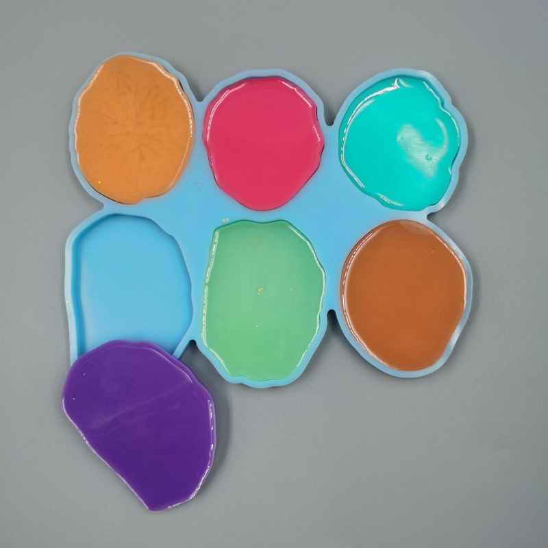 SIY  Tray Epoxy Resin Mold Six Irregular Circles Silicone Mould DIY Crafts Decorations Casting Tools