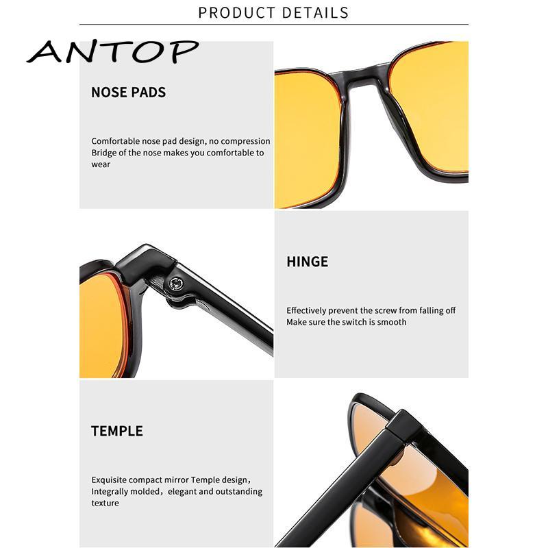 Kacamata Hitam Korea Retro Wanita Klasik Frame Kotak Besar Anti Radiasi Uv Untuk Sunglasses ANTOP